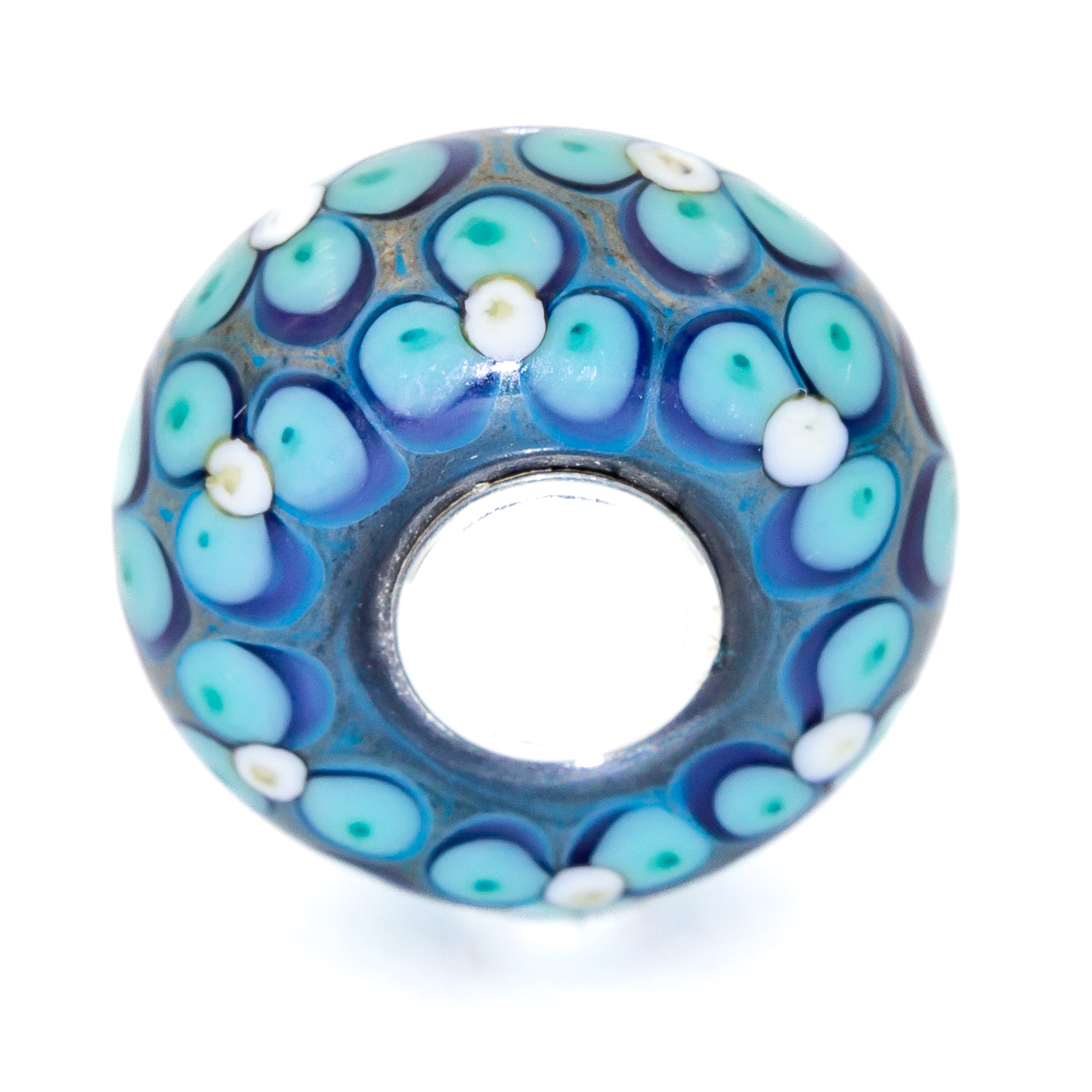 Elfbeads Wonder Flowerstone blue glass Bead by The Alternative Bead. Your official Elfbeads Retailer from Germany