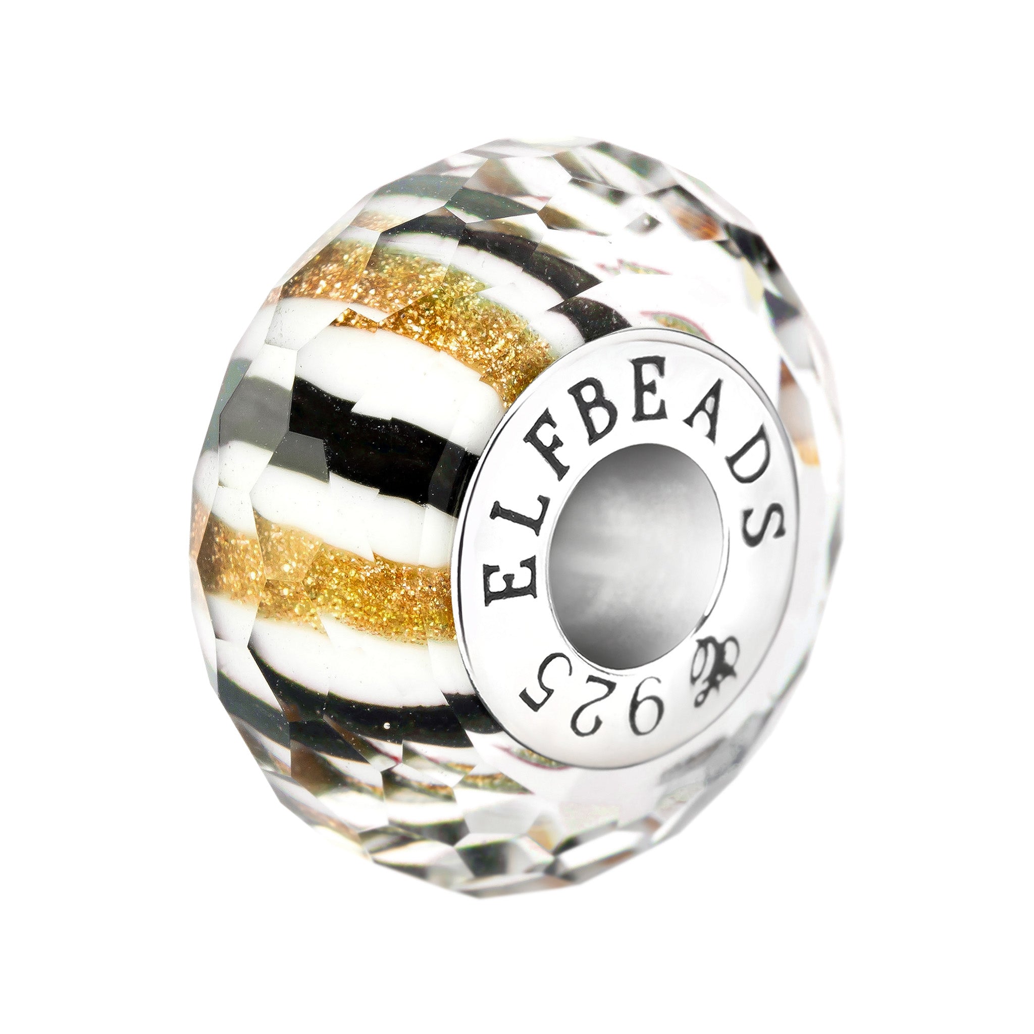Elfbeads Wonderland Lane Fractal black; white; gold glass Bead by The Alternative Bead. Your official Elfbeads Retailer from Germany