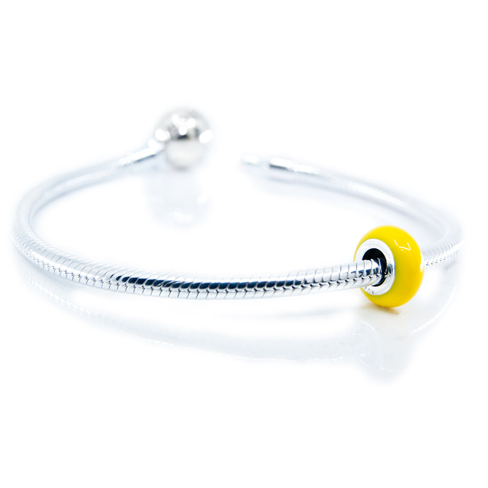 Aurora Charm Yellow Universal Enamel Stopper yellow sterling-silver; enamel Stopper by The Alternative Bead. Your official Aurora Charm Retailer from Germany