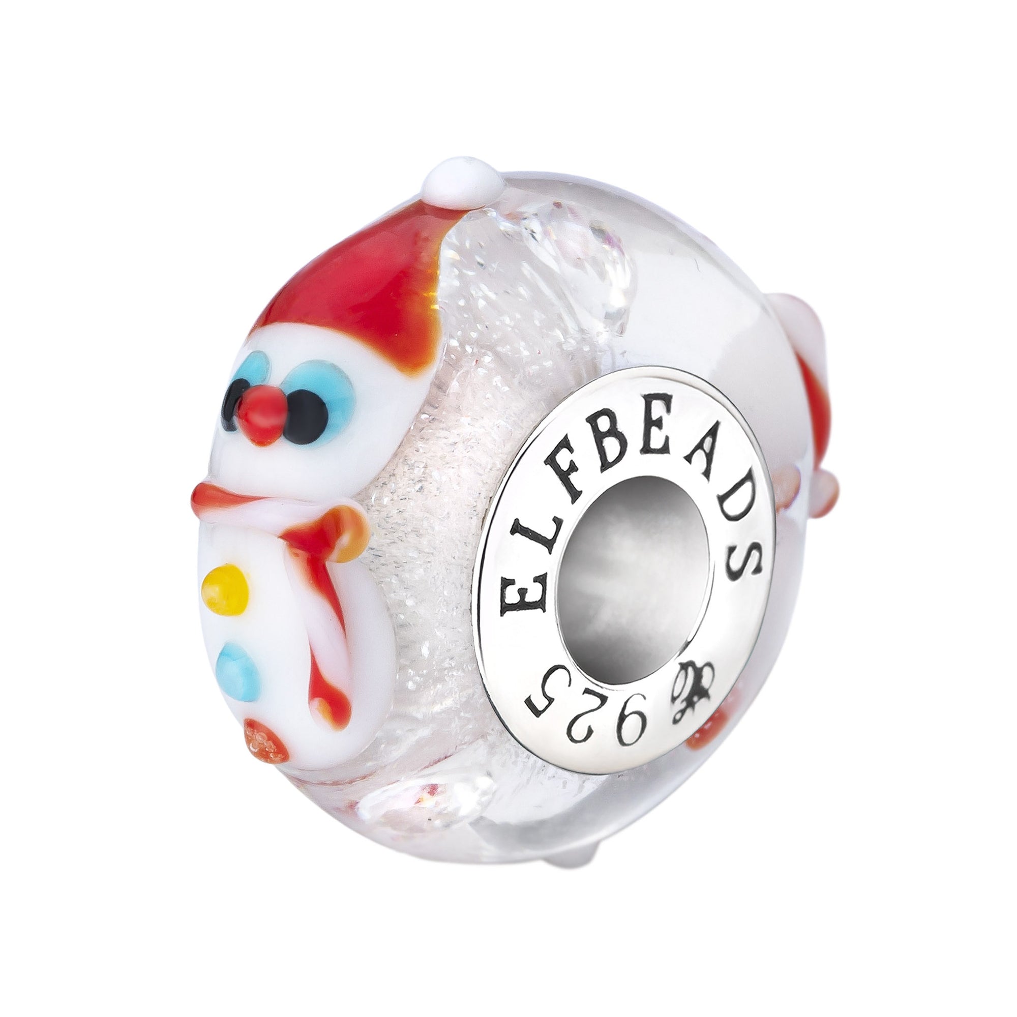Elfbeads Your Snowman Memories silver; white glass Bead by The Alternative Bead. Your official Elfbeads Retailer from Germany