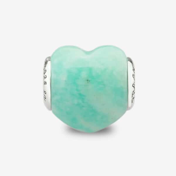 Praan Amazonite Heart Charm green natural-stone Bead by The Alternative Bead. Your official Praan Retailer from Germany