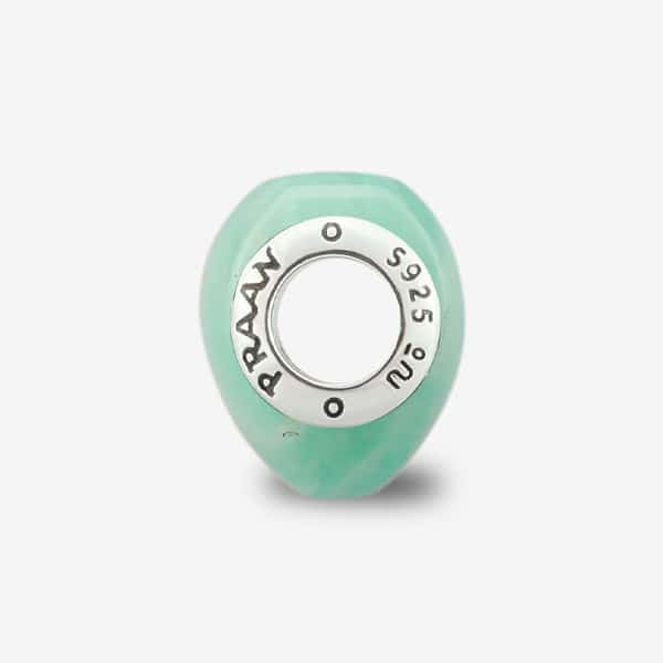 Praan Amazonite Heart Charm green natural-stone Bead by The Alternative Bead. Your official Praan Retailer from Germany