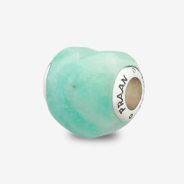 Praan Amazonite Heart Charm green natural-stone Bead by The Alternative Bead. Your official Praan Retailer from Germany