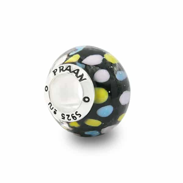 Praan Black Polka dot silver sterling-silver Bead by The Alternative Bead. Your official Praan Retailer from Germany