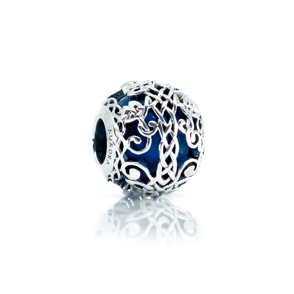 Aurora Charm Irish Celtic Tree of Life Blue Bead silver; blue sterling-silver; glass Bead by The Alternative Bead. Your official Aurora Charm Retailer from Germany