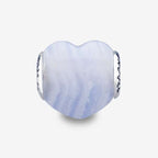 Praan Blue Lace Agate Heart Charm blue natural-stone Bead by The Alternative Bead. Your official Praan Retailer from Germany