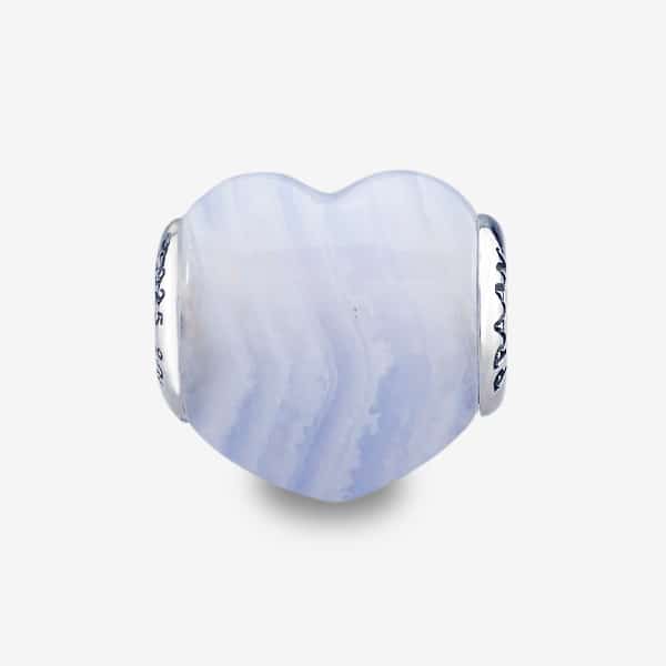 Blue Lace Agate Heart Charm