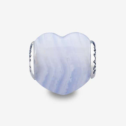 Blue Lace Agate Heart Charm