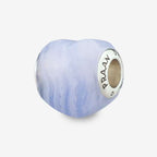 Praan Blue Lace Agate Heart Charm blue natural-stone Bead by The Alternative Bead. Your official Praan Retailer from Germany