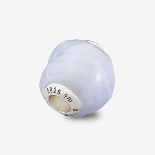 Praan Blue Lace Agate Heart Charm blue natural-stone Bead by The Alternative Bead. Your official Praan Retailer from Germany