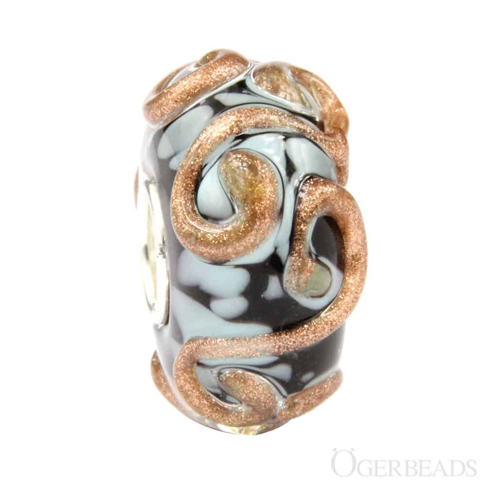 Ogerbeads Snowdust Baroque Festival blue and gold glass Bead by The Alternative Bead. Your official Ogerbeads Retailer from Germany