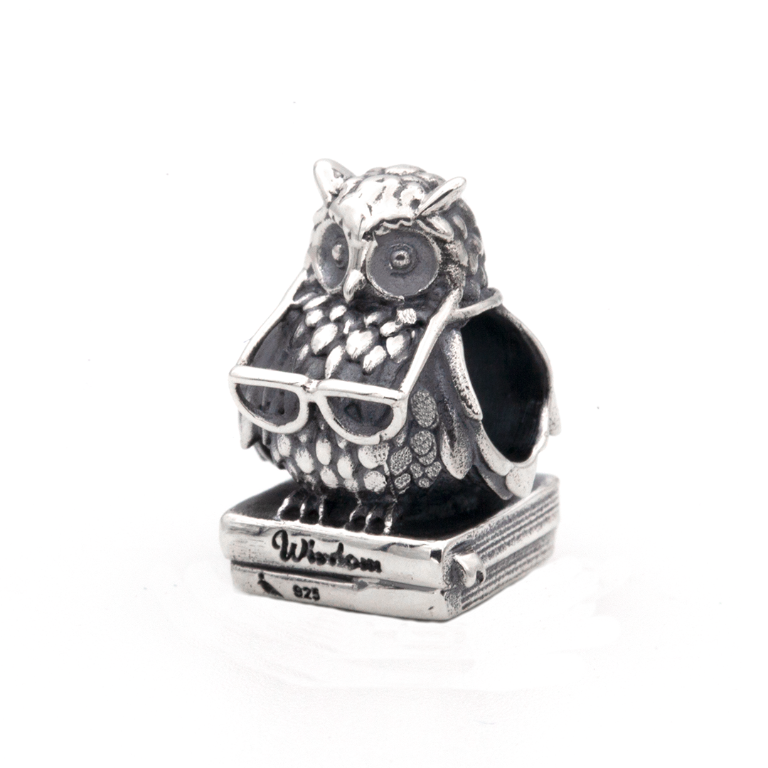 Black Raven Beads Inner Wisdom Owl silver sterling-silver Charm by The Alternative Bead. Your official Black Raven Beads Retailer from Germany