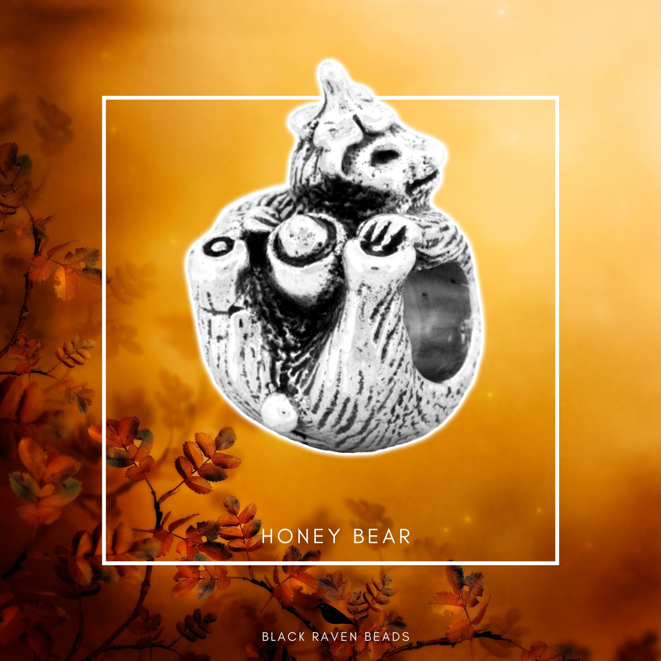 Black Raven Beads Honey Bear silver sterling-silver Charm by The Alternative Bead. Your official Black Raven Beads Retailer from Germany