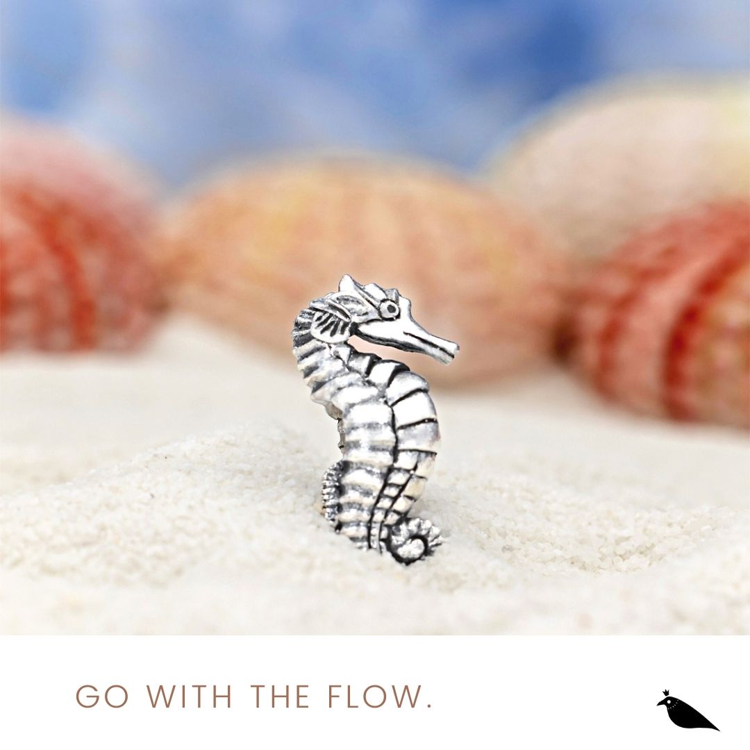 Black Raven Beads Faithful Seahorse silver sterling-silver Charm by The Alternative Bead. Your official Black Raven Beads Retailer from Germany