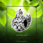 Black Raven Beads Chicken Love silver sterling-silver Charm by The Alternative Bead. Your official Black Raven Beads Retailer from Germany