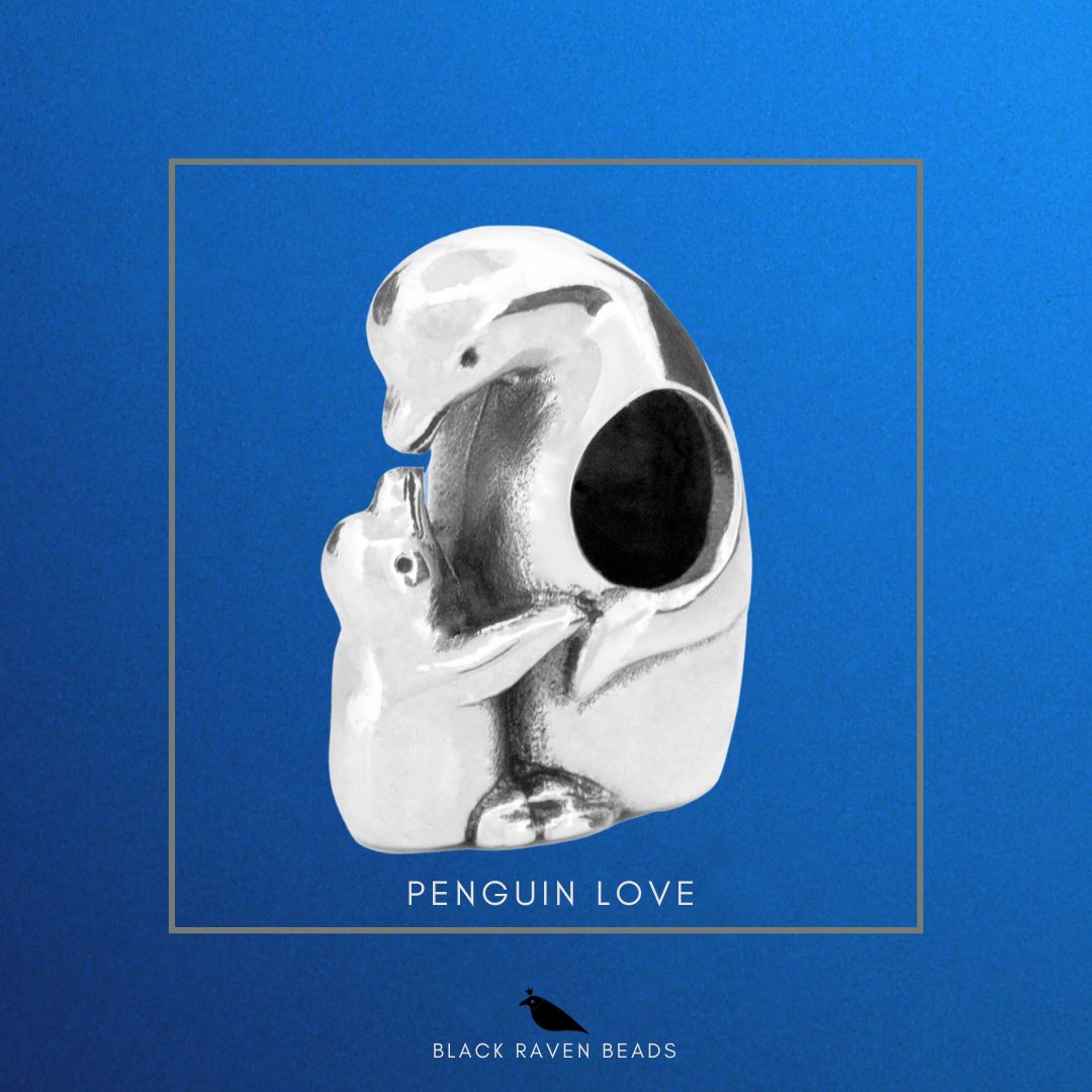 Black Raven Beads Penguin Love silver sterling-silver Charm by The Alternative Bead. Your official Black Raven Beads Retailer from Germany