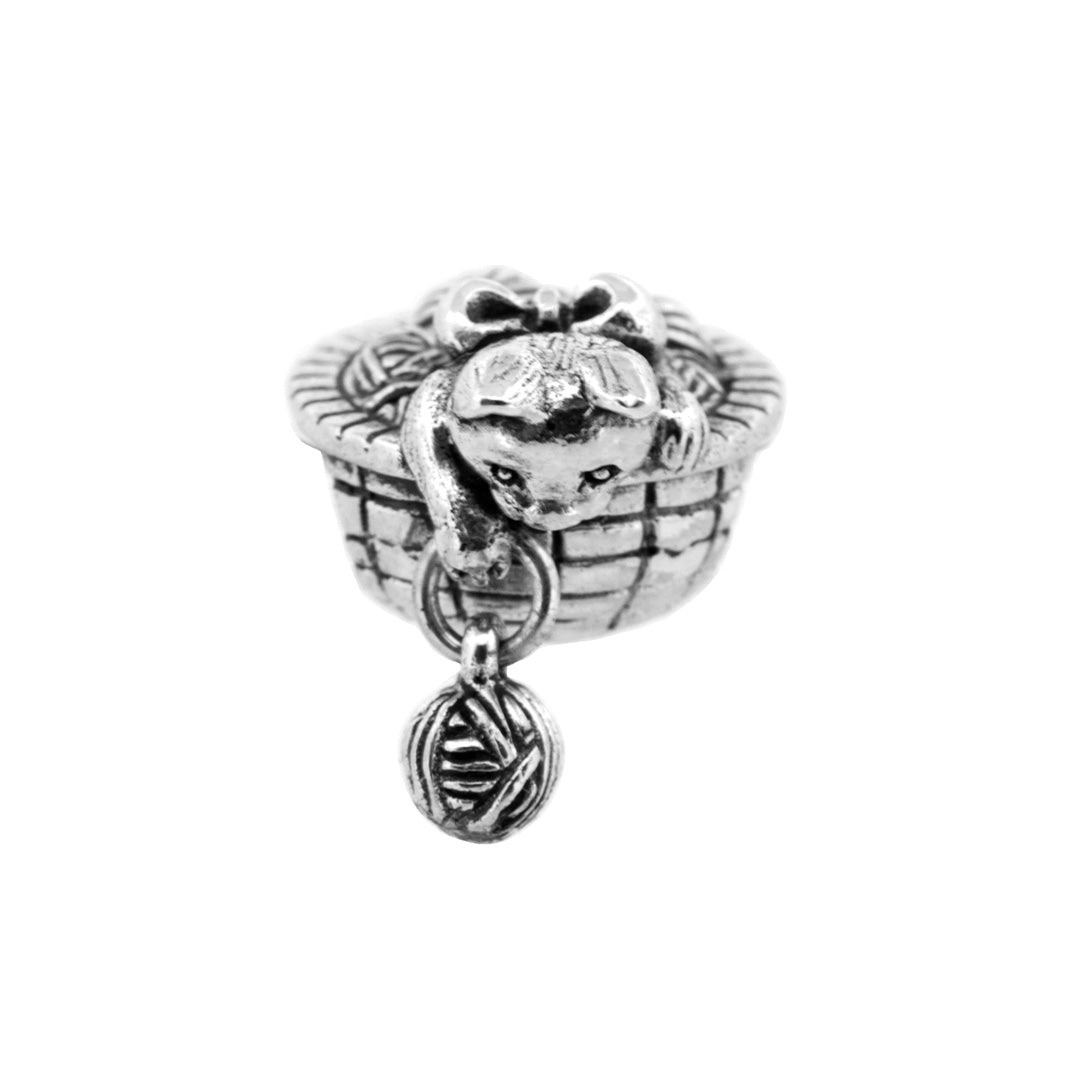Black Raven Beads Whiskers & Wool - Cat Basket silver sterling-silver Dangle by The Alternative Bead. Your official Black Raven Beads Retailer from Germany