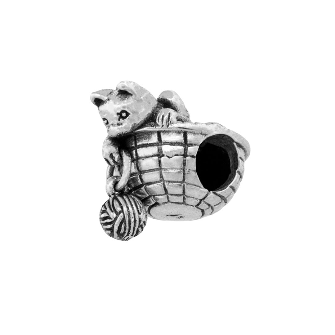 Black Raven Beads Whiskers & Wool - Cat Basket silver sterling-silver Dangle by The Alternative Bead. Your official Black Raven Beads Retailer from Germany