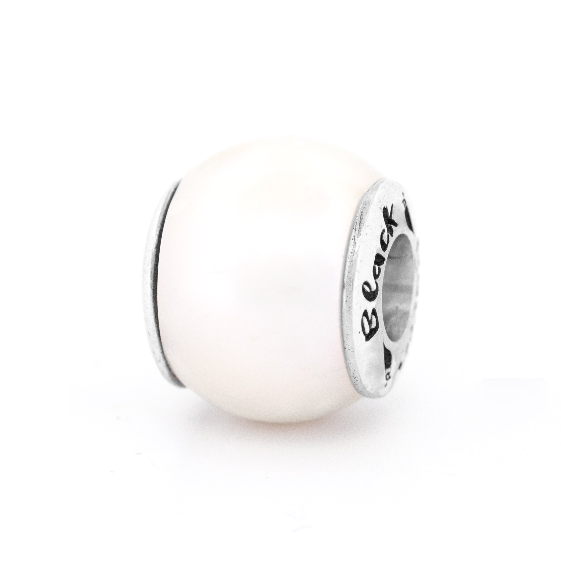Black Raven Beads Purity White Pearl white natural-stone Charm by The Alternative Bead. Your official Black Raven Beads Retailer from Germany