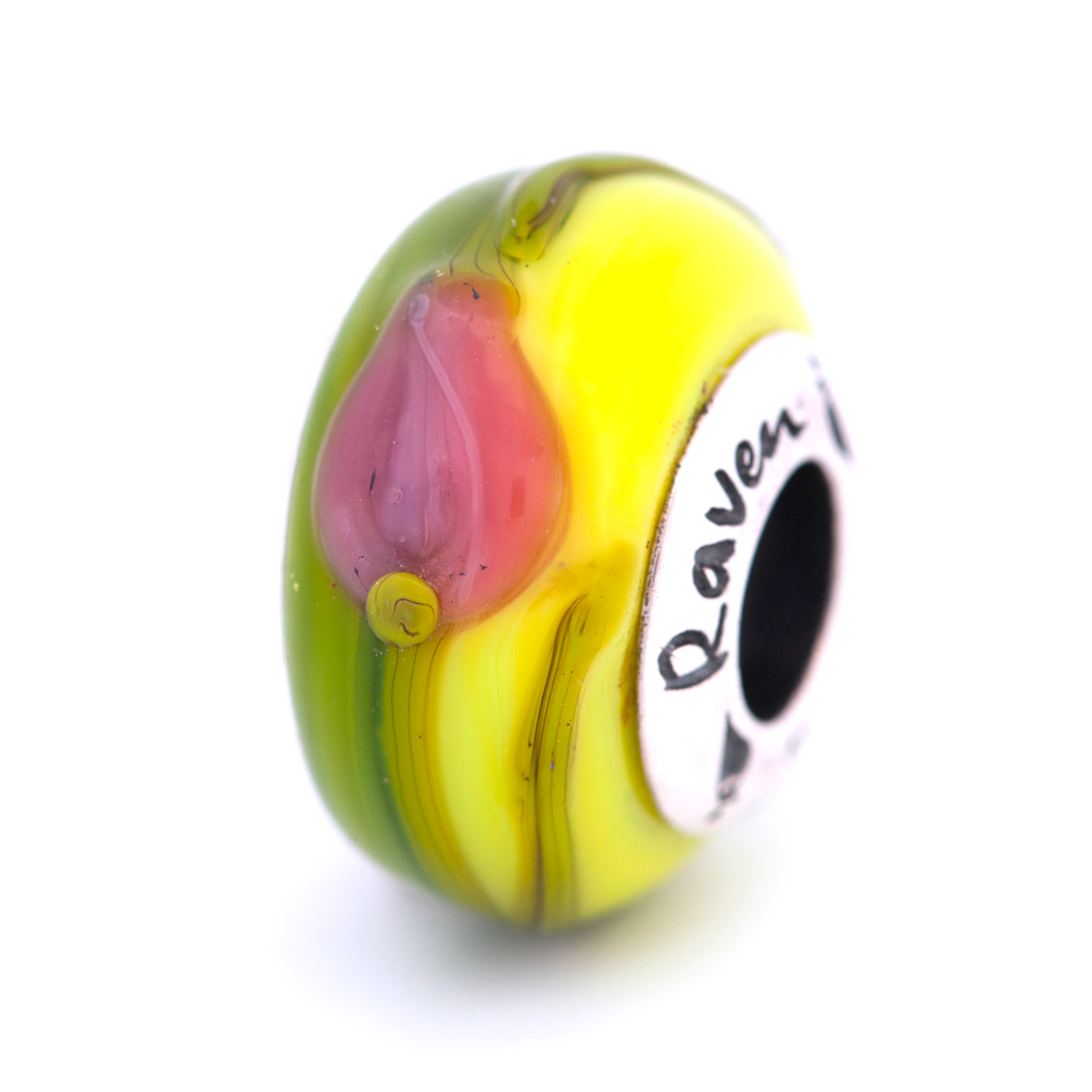 Black Raven Beads Spring Tulip yellow and pink and green and floral glass Charm by The Alternative Bead. Your official Black Raven Beads Retailer from Germany