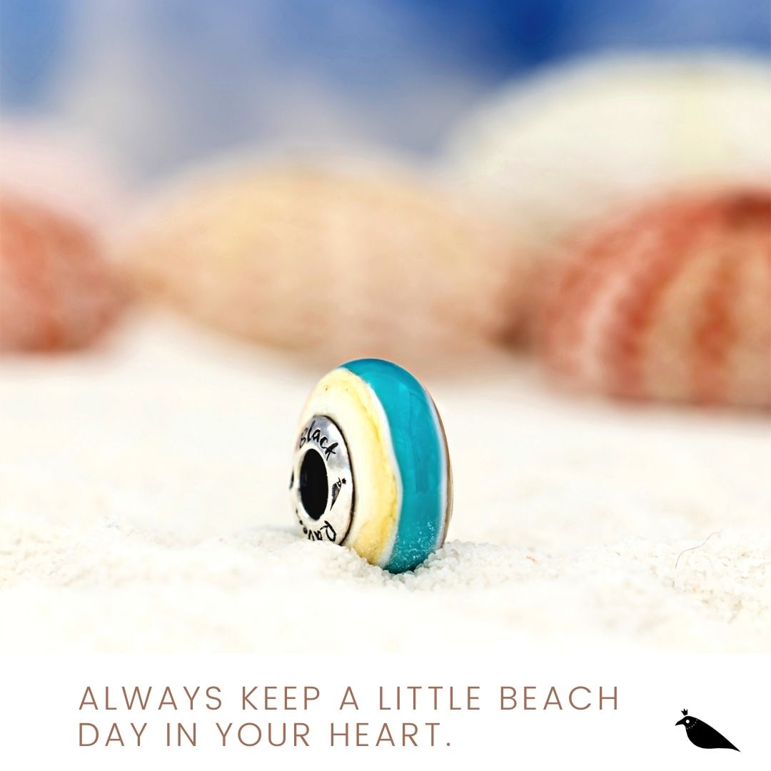 Black Raven Beads Sea Tranquility white and blue glass Charm by The Alternative Bead. Your official Black Raven Beads Retailer from Germany