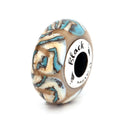 Black Raven Beads Sea Tides brown and white and blue glass Charm by The Alternative Bead. Your official Black Raven Beads Retailer from Germany