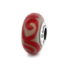 Black Raven Beads Twirling Leaves red and gray glass Charm by The Alternative Bead. Your official Black Raven Beads Retailer from Germany