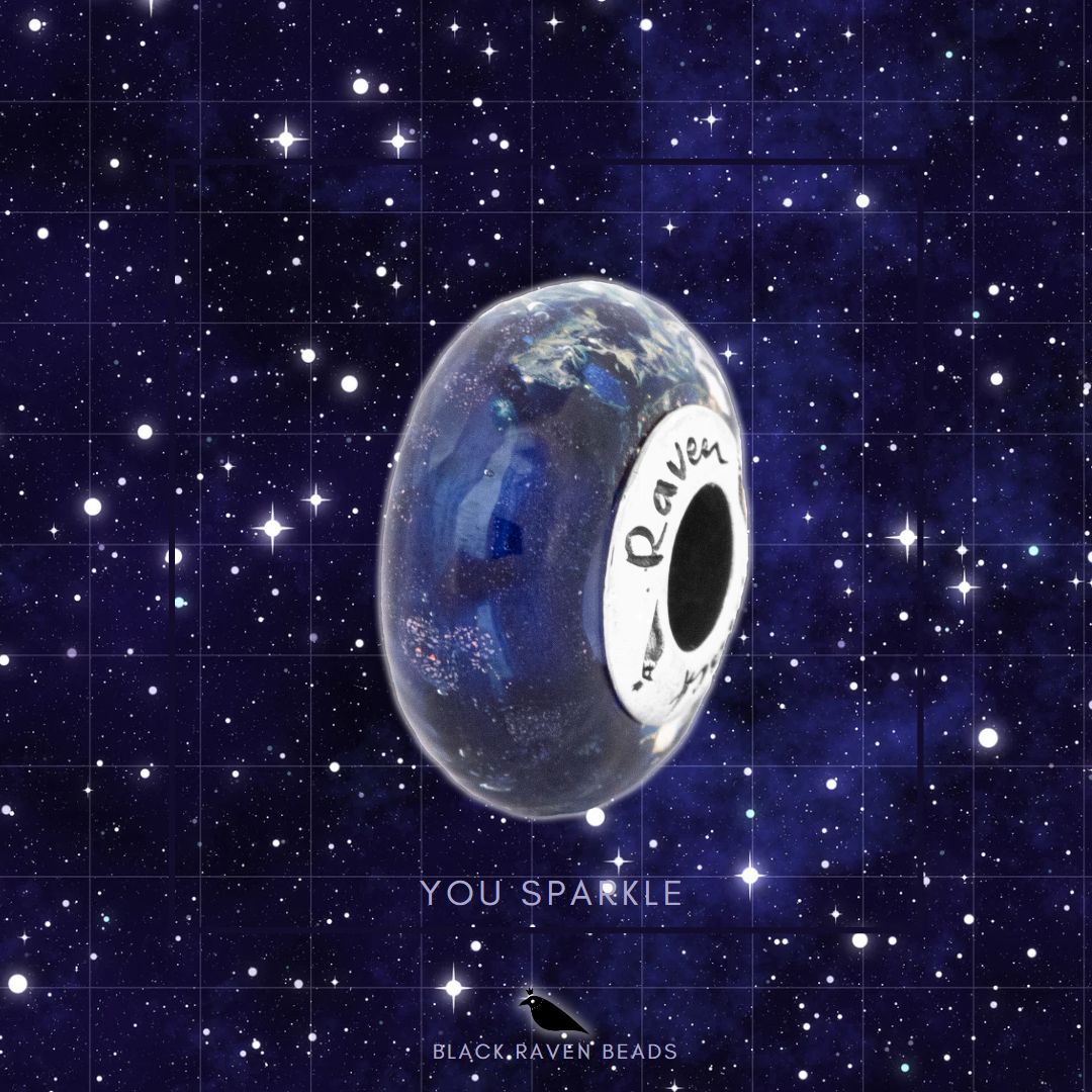 Black Raven Beads You Sparkle blue glass Charm by The Alternative Bead. Your official Black Raven Beads Retailer from Germany