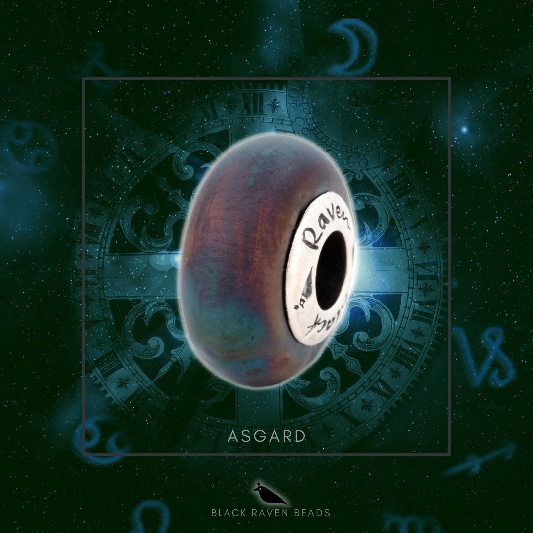Black Raven Beads Asgard brown and gray glass Charm by The Alternative Bead. Your official Black Raven Beads Retailer from Germany