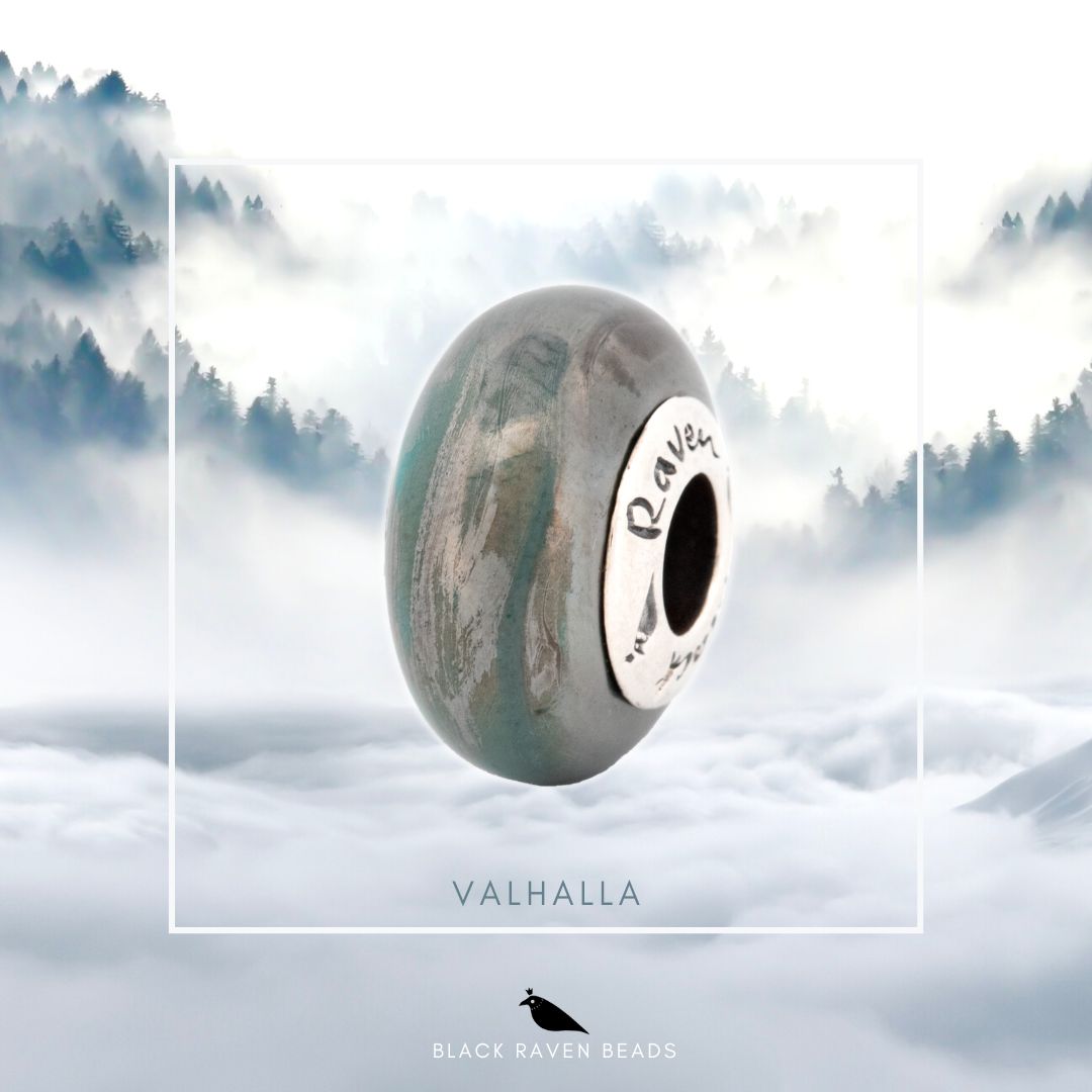 Black Raven Beads Valhalla silver and gray glass Charm by The Alternative Bead. Your official Black Raven Beads Retailer from Germany
