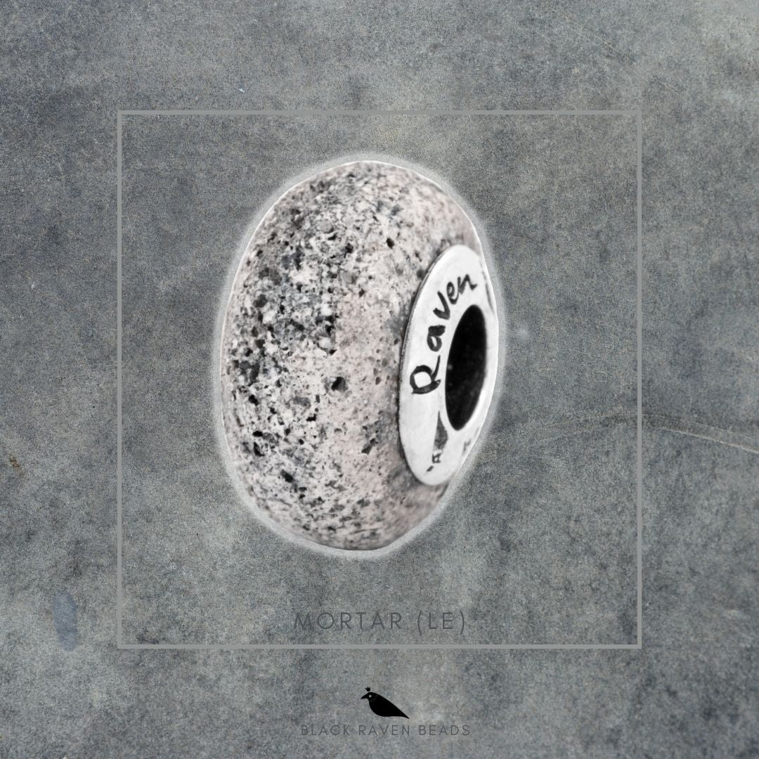 Black Raven Beads Mortar silver and gray glass Charm by The Alternative Bead. Your official Black Raven Beads Retailer from Germany