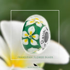 Black Raven Beads Frangipani Glass green and white glass Charm by The Alternative Bead. Your official Black Raven Beads Retailer from Germany