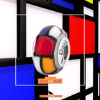 Black Raven Beads Mondriaan (limited availability) Charm red and white and blue and orange glass Bead by The Alternative Bead. Your official Black Raven Beads Retailer from Germany