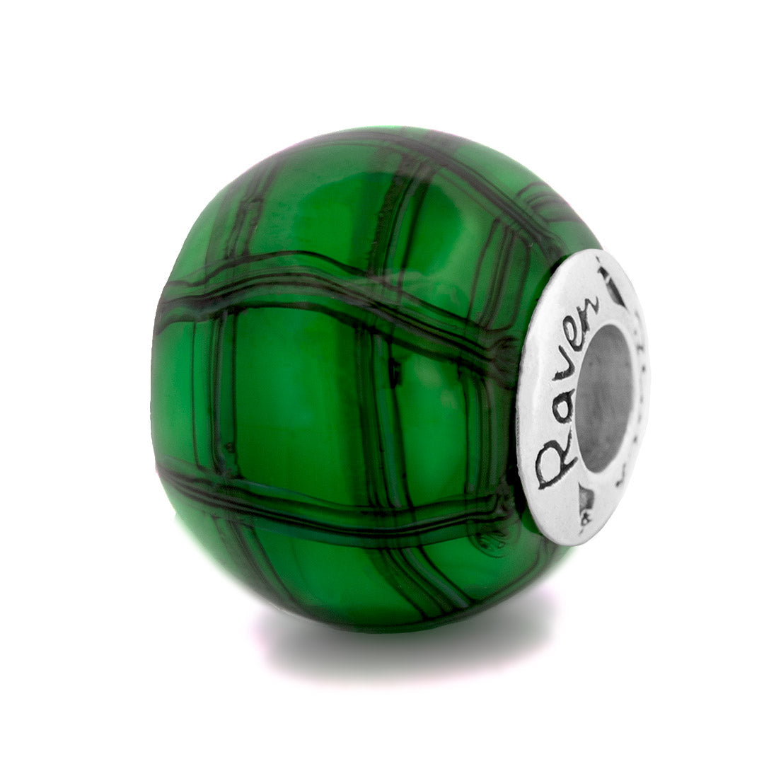 Black Raven Beads Tartan Green Big LA green glass Bead by The Alternative Bead. Your official Black Raven Beads Retailer from Germany