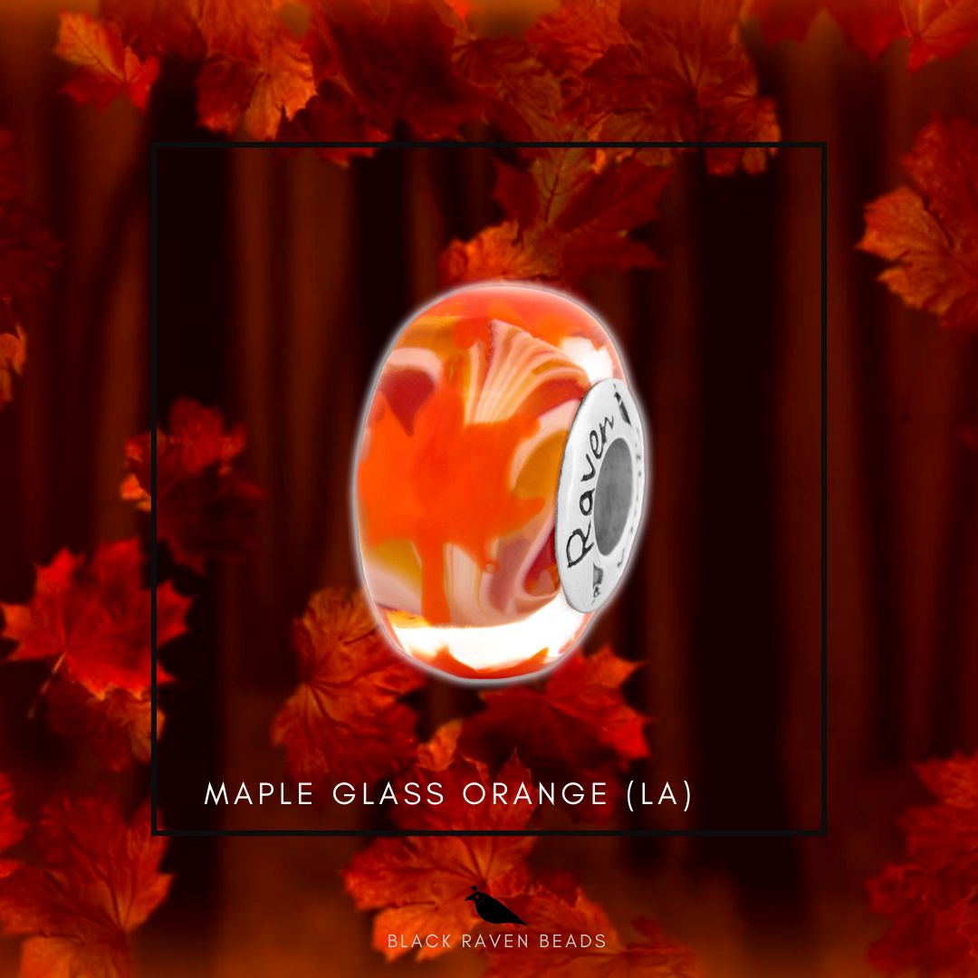 Black Raven Beads Maple Glass orange LA orange glass Bead by The Alternative Bead. Your official Black Raven Beads Retailer from Germany