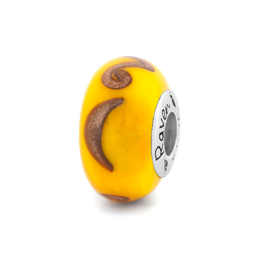 Black Raven Beads Maya Quiet Moon Glass yellow; orange glass Bead by The Alternative Bead. Your official Black Raven Beads Retailer from Germany
