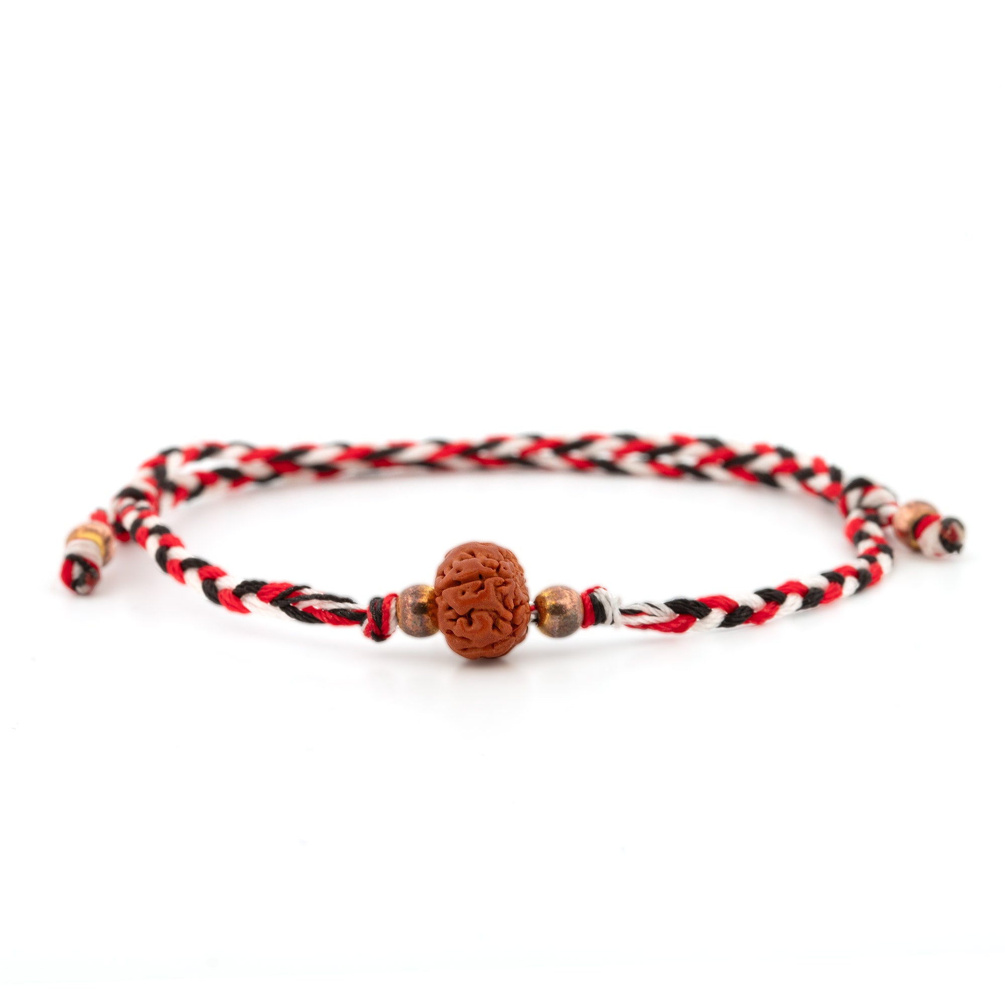 Black Raven Beads Tridatu Bracelet with Rudraksha Seed red fabric Bracelet by The Alternative Bead. Your official Black Raven Beads Retailer from Germany