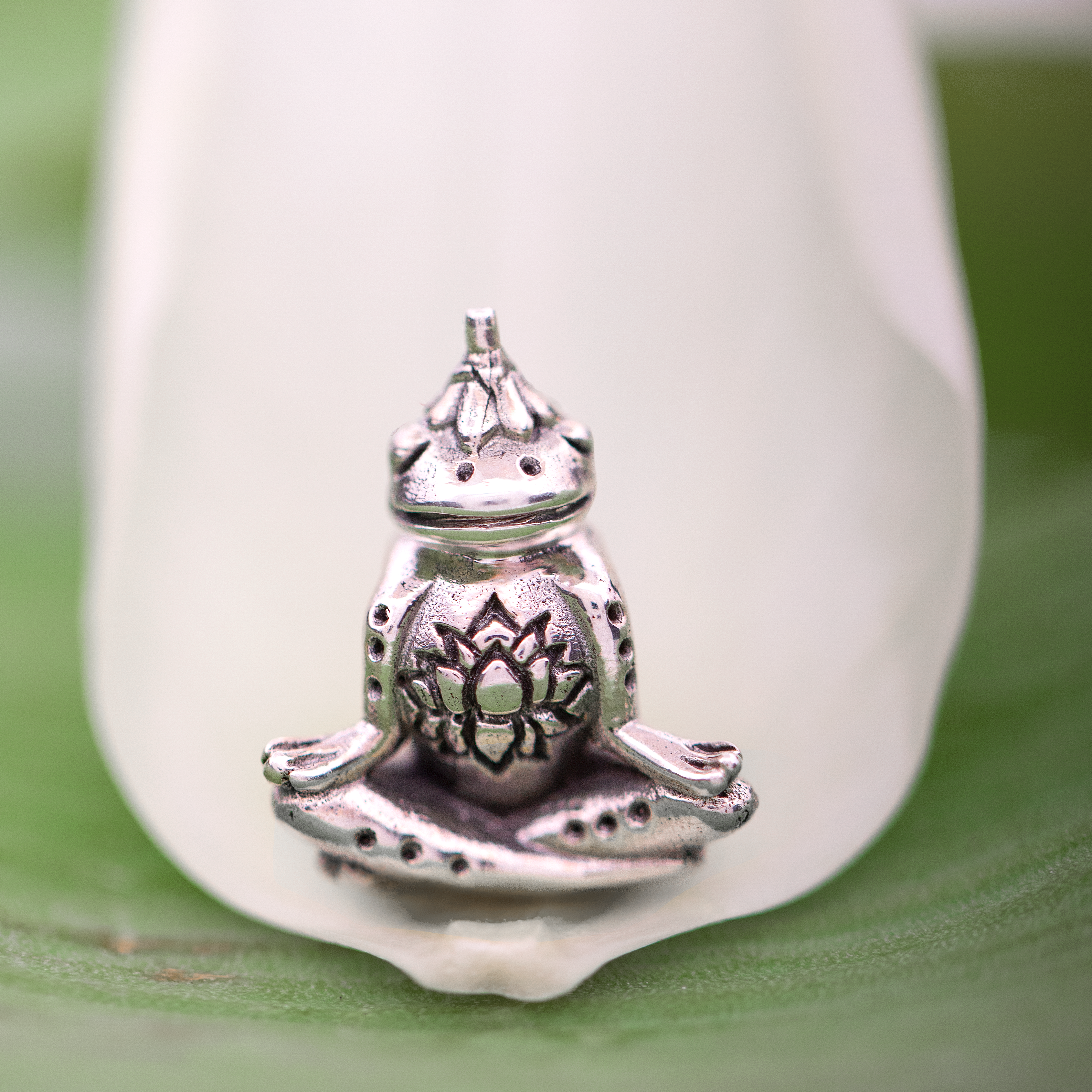 Black Raven Beads Meditation Frog silver sterling-silver Charm by The Alternative Bead. Your official Black Raven Beads Retailer from Germany