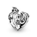 Black Raven Beads Dragon Heart silver sterling-silver Charm by The Alternative Bead. Your official Black Raven Beads Retailer from Germany