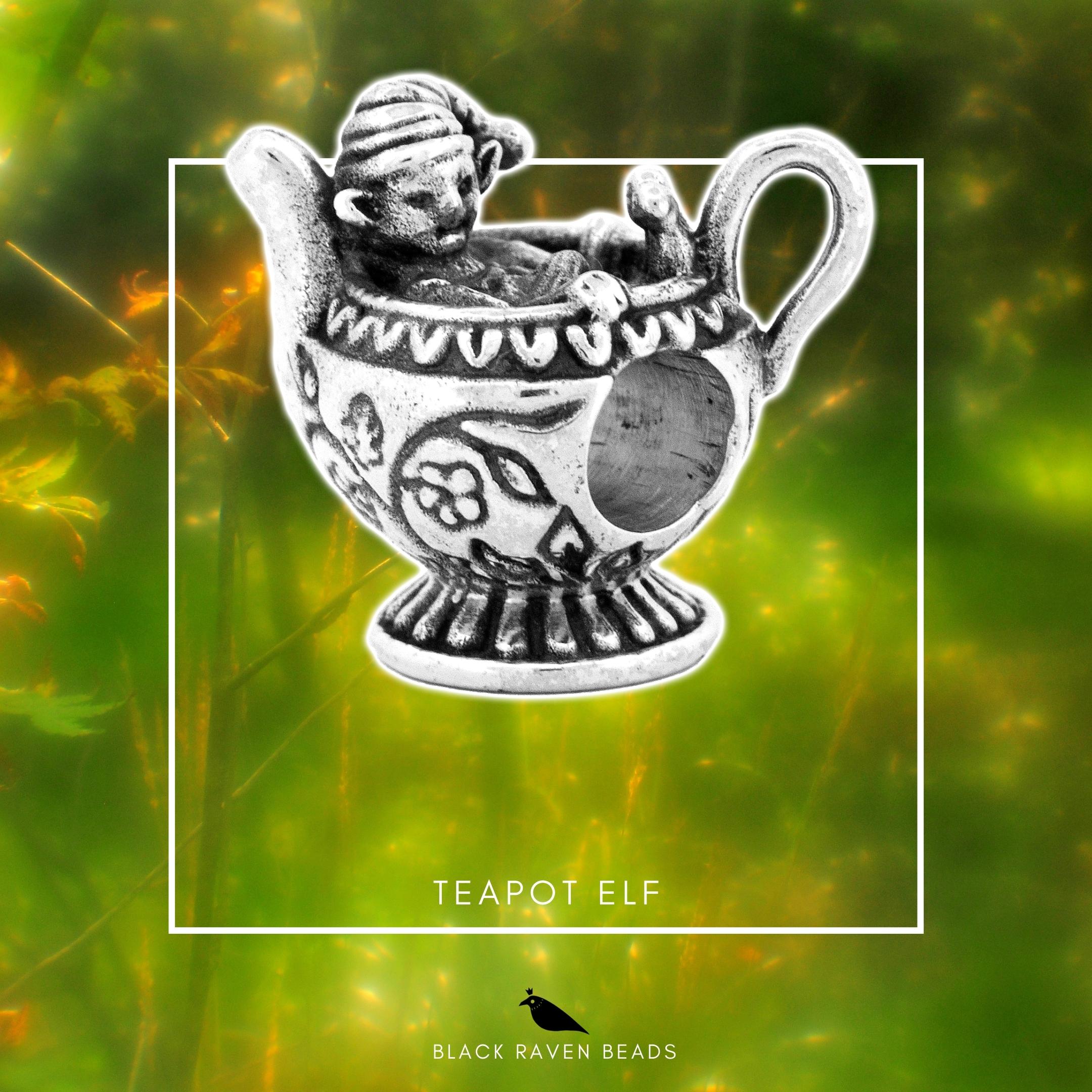 Black Raven Beads Teapot Elf silver sterling-silver Charm by The Alternative Bead. Your official Black Raven Beads Retailer from Germany