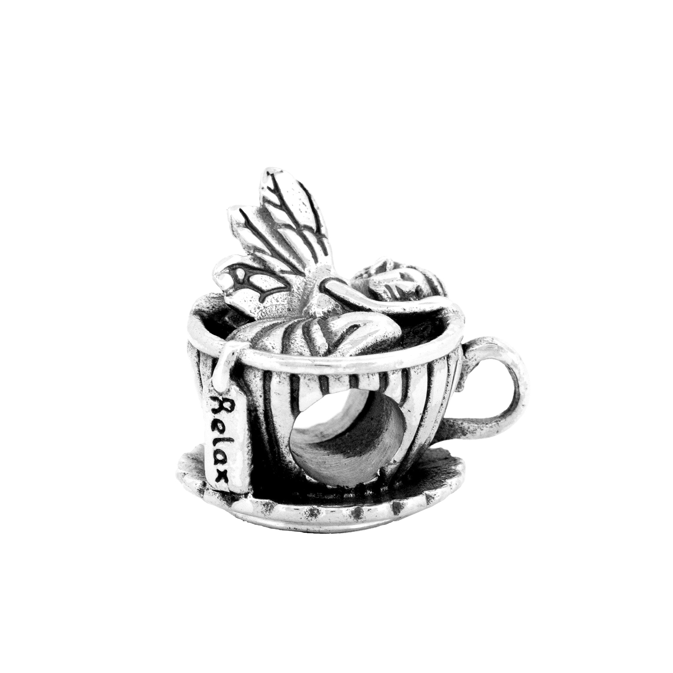 Black Raven Beads Teacup Fairy silver sterling-silver Charm by The Alternative Bead. Your official Black Raven Beads Retailer from Germany