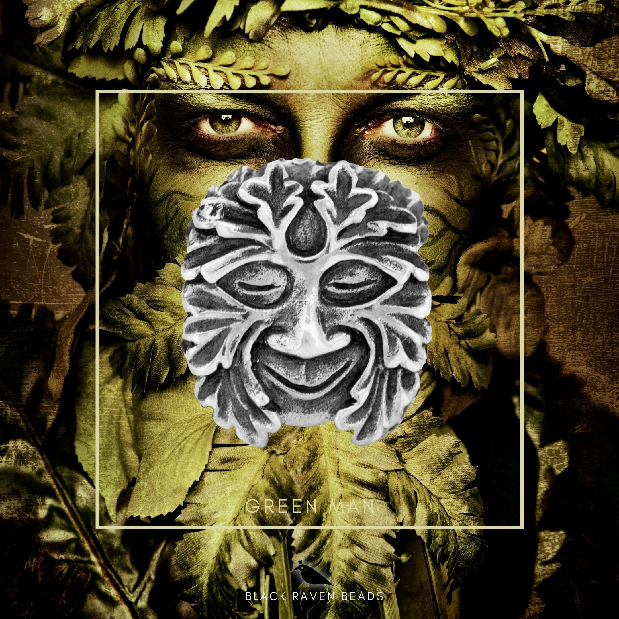 Black Raven Beads Green Man silver sterling-silver Charm by The Alternative Bead. Your official Black Raven Beads Retailer from Germany