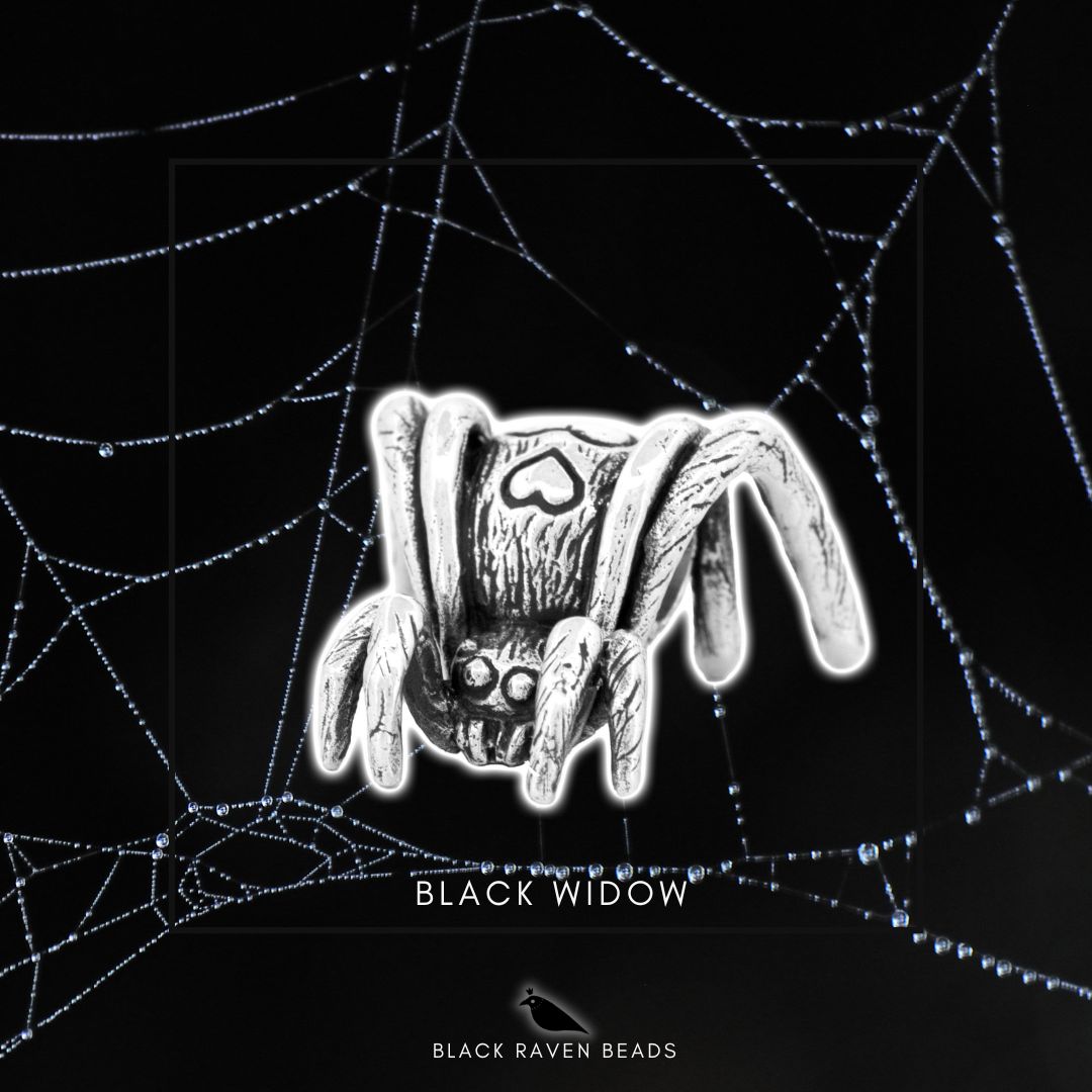 Black Raven Beads Black Widow silver sterling-silver Charm by The Alternative Bead. Your official Black Raven Beads Retailer from Germany