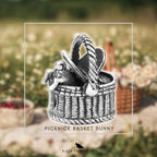 Black Raven Beads Picknick Basket Bunny silver sterling-silver Charm by The Alternative Bead. Your official Black Raven Beads Retailer from Germany