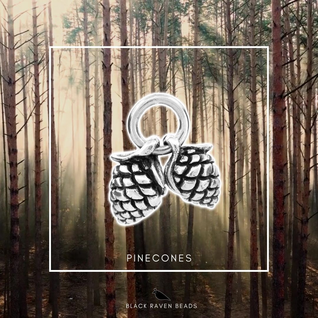 Black Raven Beads Pinecones silver sterling-silver Dangle by The Alternative Bead. Your official Black Raven Beads Retailer from Germany