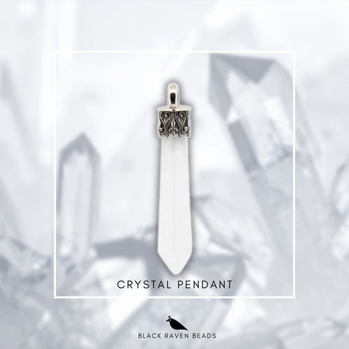 Black Raven Beads Crystal Pendant XL (LE) silver; white sterling-silver; natural-stone Dangle by The Alternative Bead. Your official Black Raven Beads Retailer from Germany