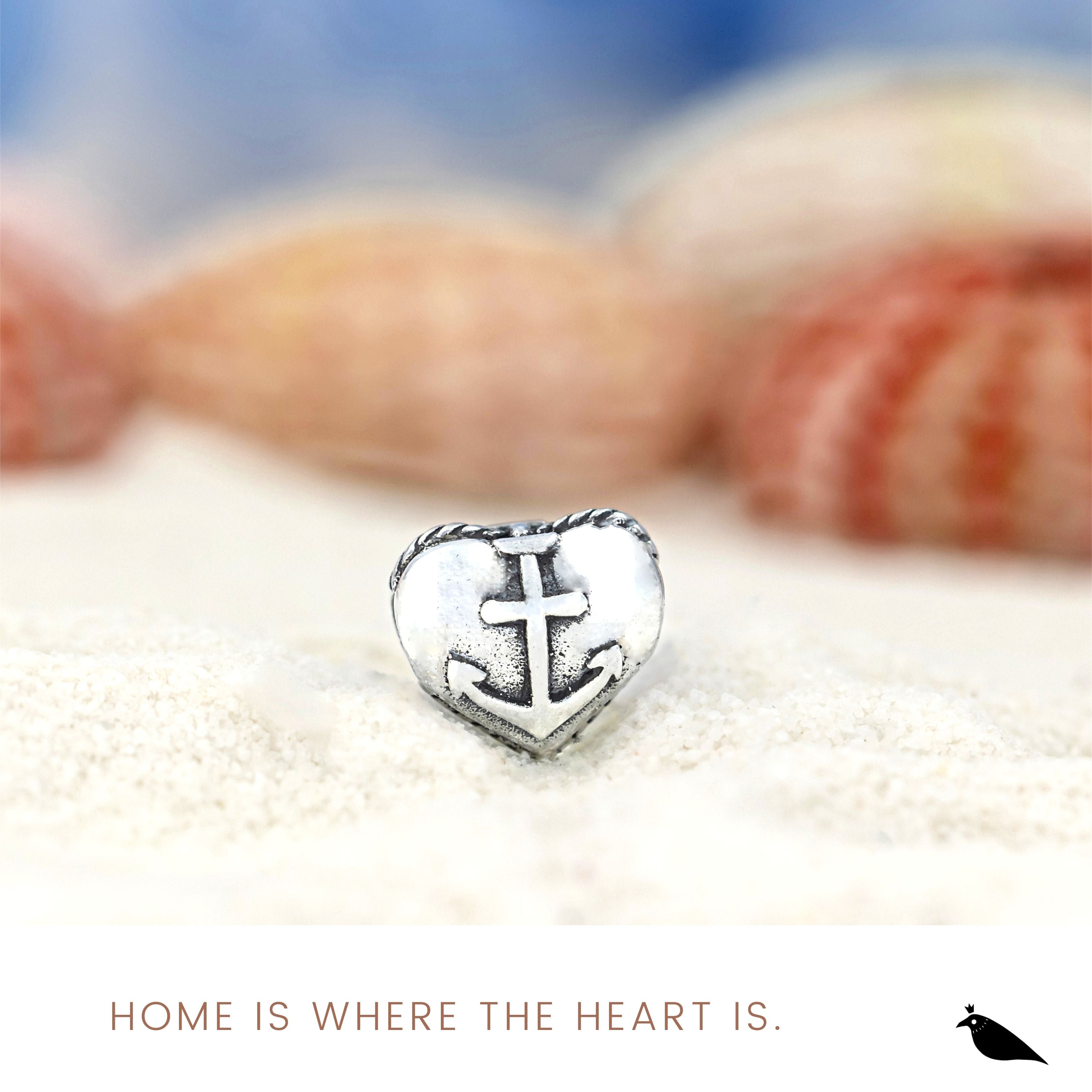 Black Raven Beads Heart Anchor silver sterling-silver Charm by The Alternative Bead. Your official Black Raven Beads Retailer from Germany