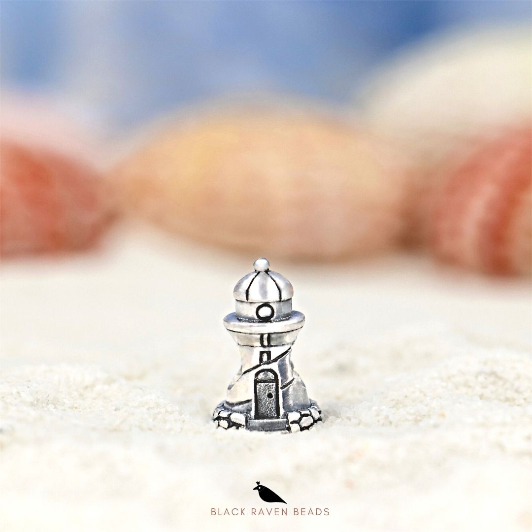 Black Raven Beads Beacon Lighthouse silver sterling-silver Charm by The Alternative Bead. Your official Black Raven Beads Retailer from Germany