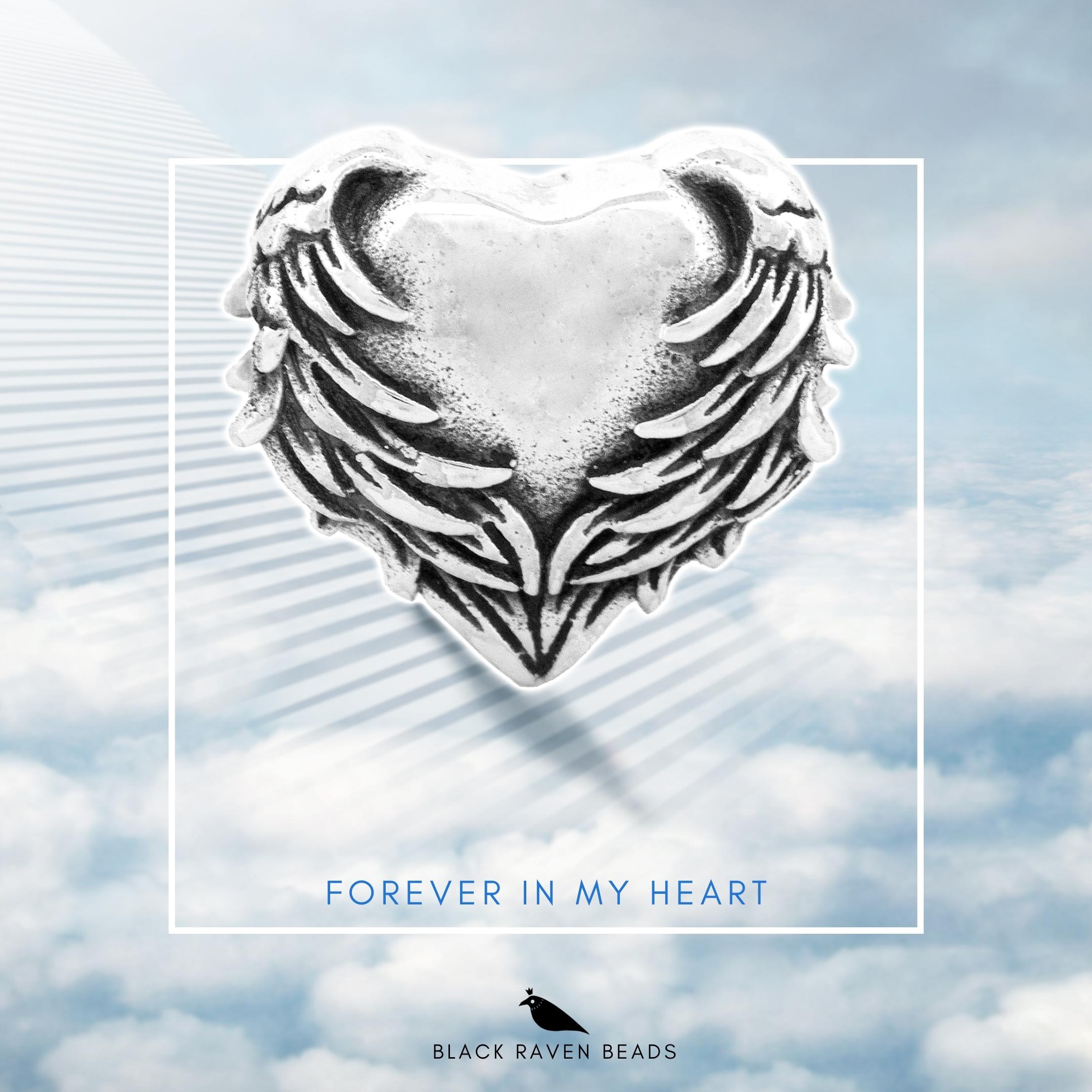 Black Raven Beads Forever in my Heart silver sterling-silver Charm by The Alternative Bead. Your official Black Raven Beads Retailer from Germany