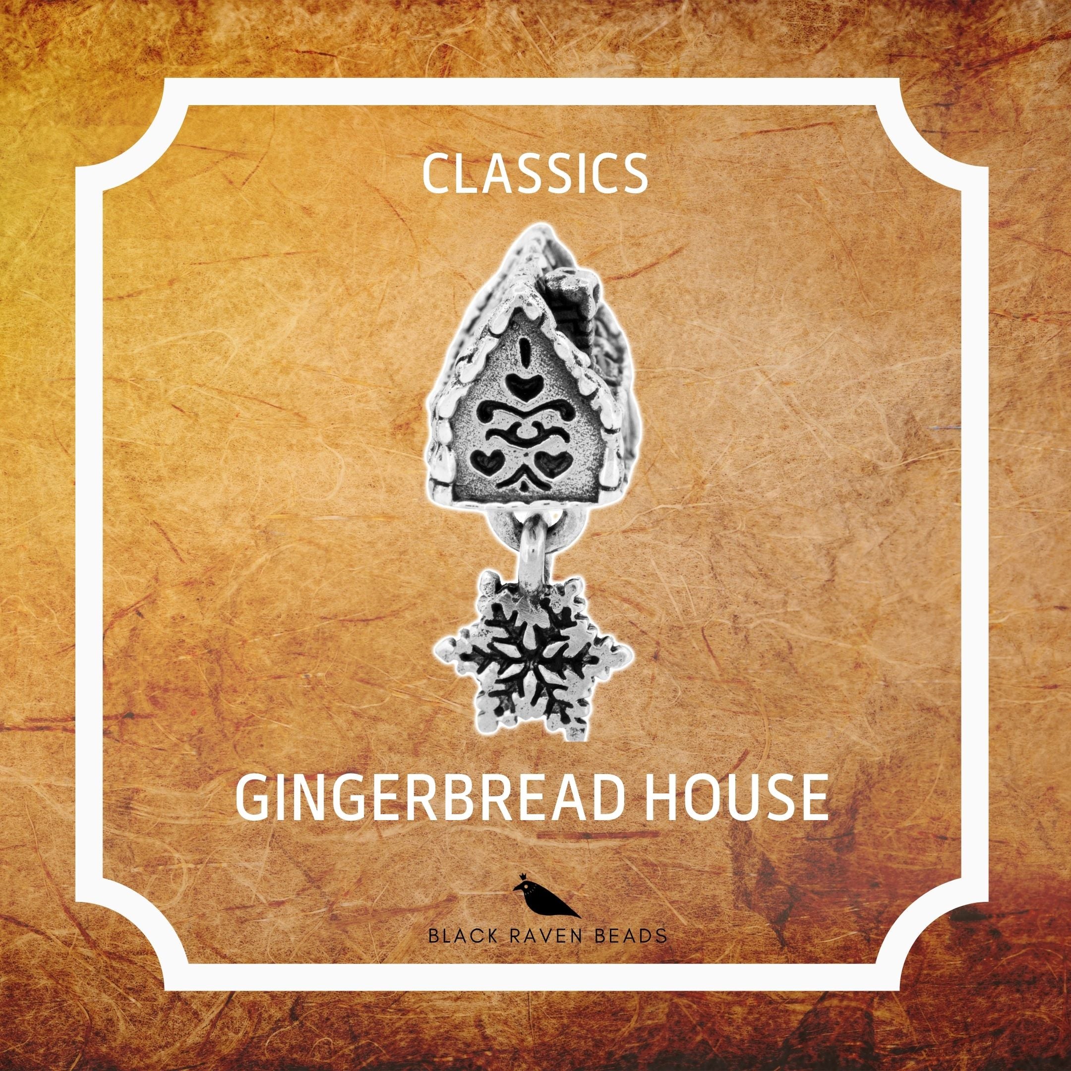 Black Raven Beads Gingerbread House silver sterling-silver Dangle by The Alternative Bead. Your official Black Raven Beads Retailer from Germany